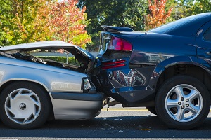 two cars that have been in an accident